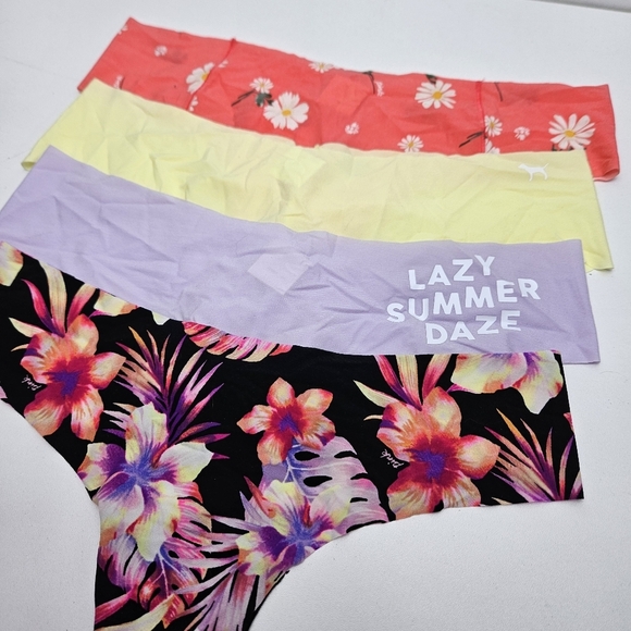 Victorias Secret Thongs No Show Pack Of 4 By Pink - Picture 2 of 6